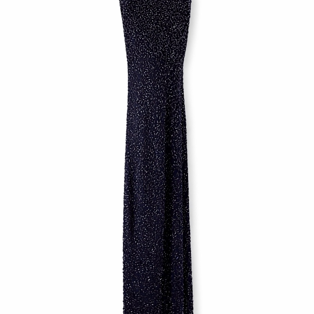 ✨ Navy Blue Beaded Prom Dress | Size Medium (M) | Worn Once